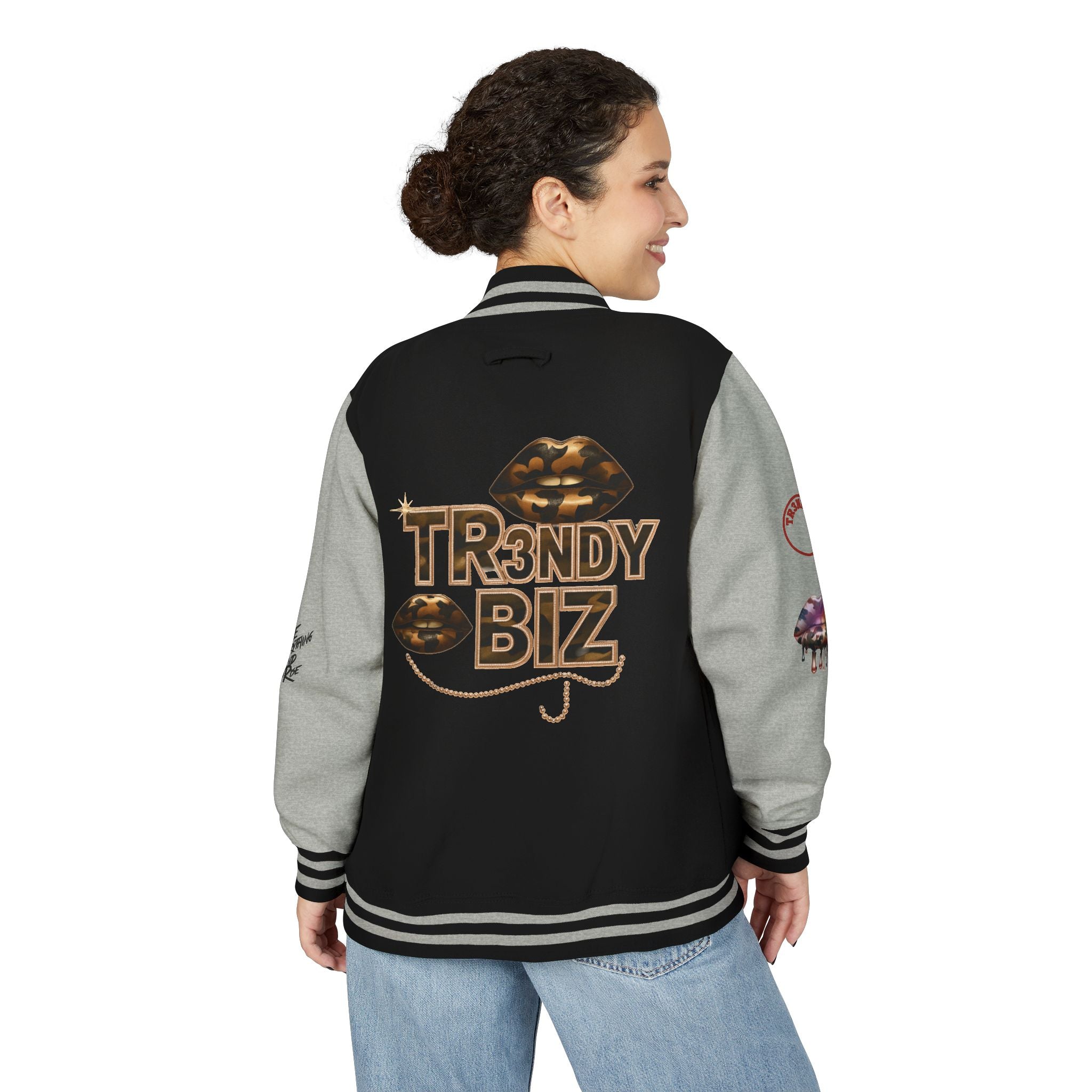 Tr3ndyBiz “Tr3ndyLips” Letterman Jacket