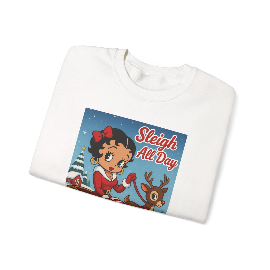 Tr3ndyBiz Sleigh All Day Betty Christmas  Sweatshirt