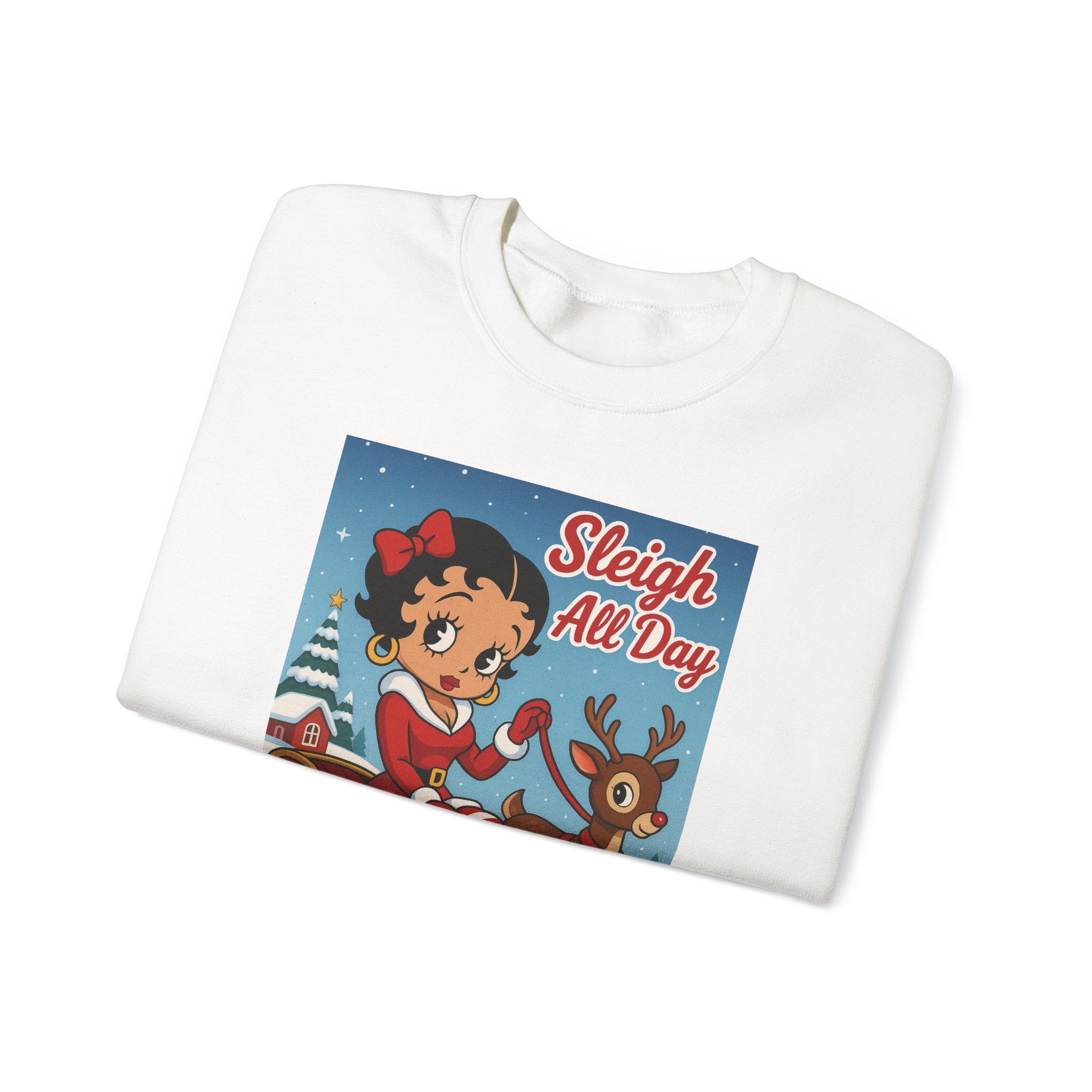 Tr3ndyBiz Sleigh All Day Betty Christmas  Sweatshirt