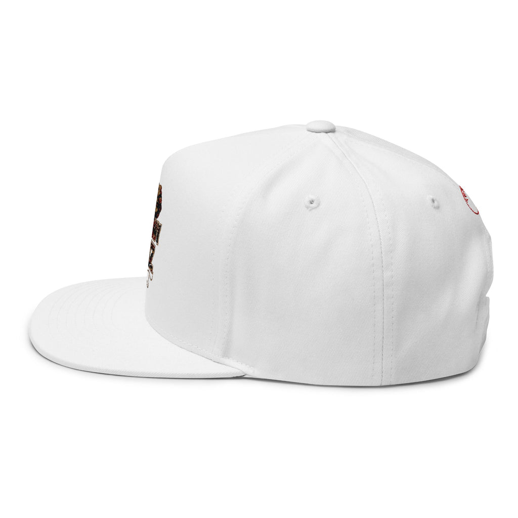 Tr3ndyBiz Flat Bill Cap — 'Tr3ndy Biz' Leopard Embroidered Snapback