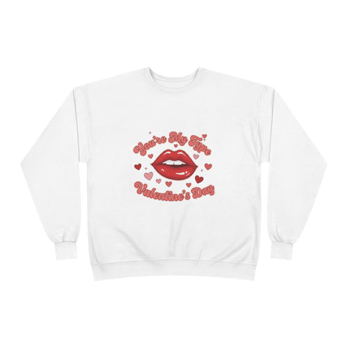 Tr3ndyBiz   Valentine’s Day Kiss Crewneck Sweatshirt – “You’re My Type” Lip Graphi