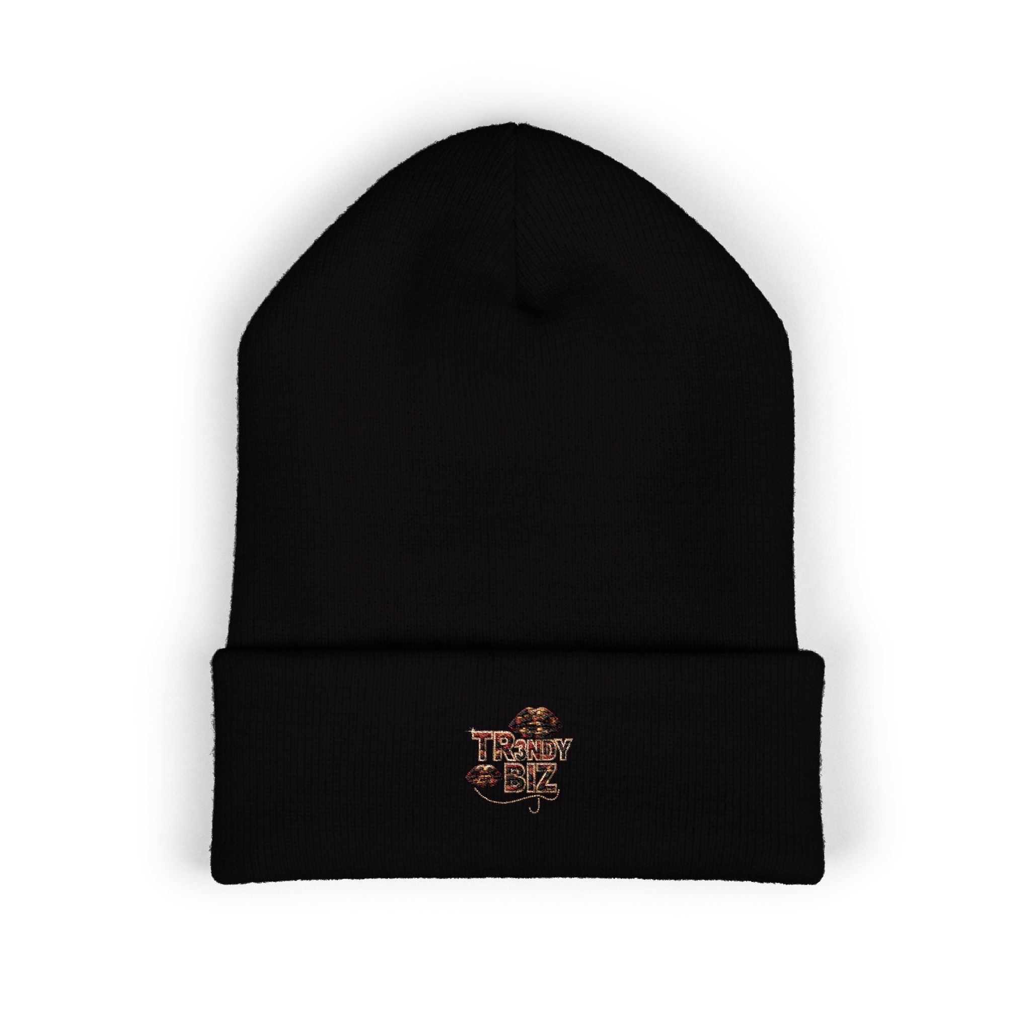 Tr3ndyBiz Leopard 'Tr3ndyB33nie’ Embroidered Cuffed Beanie