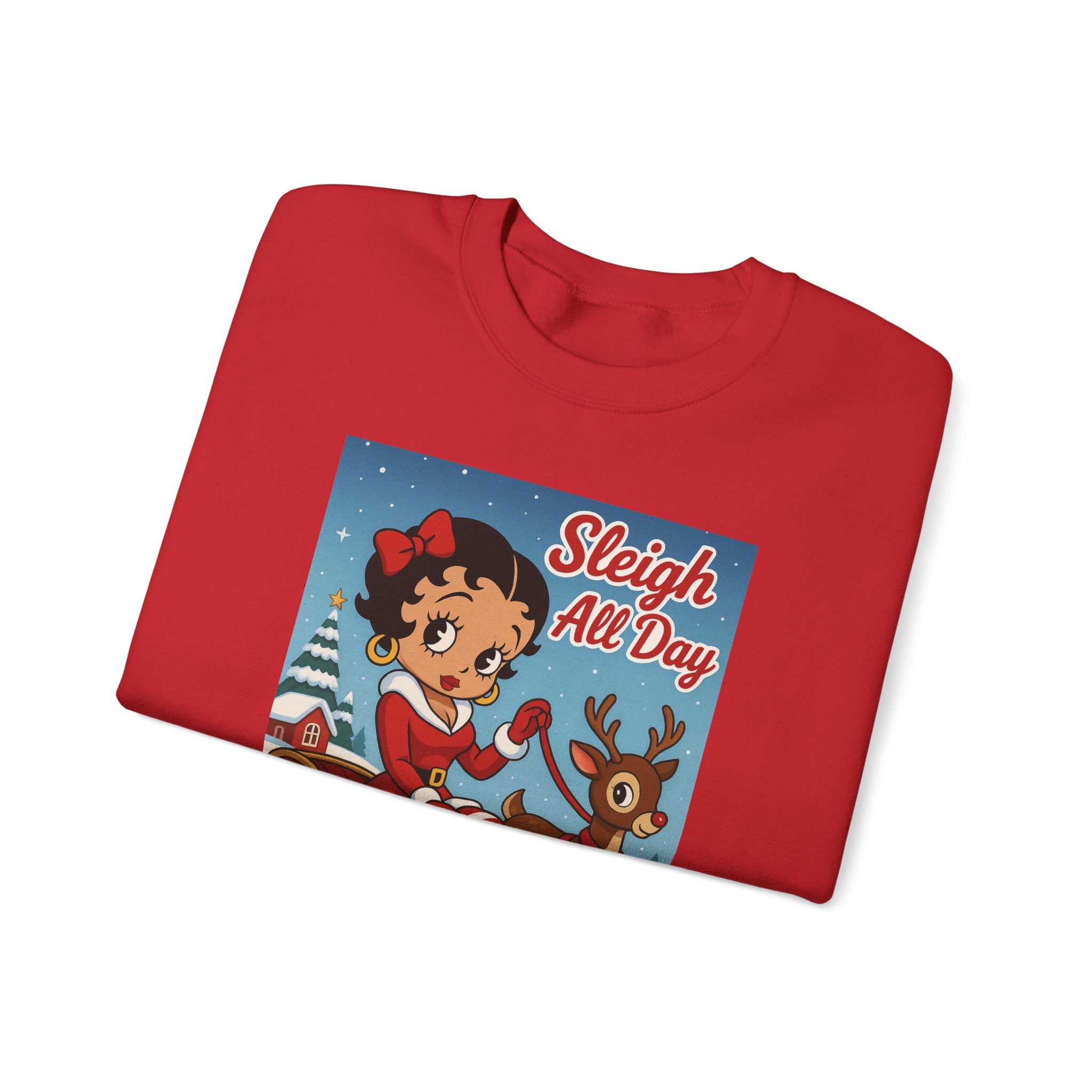 Tr3ndyBiz Sleigh All Day Betty Christmas  Sweatshirt