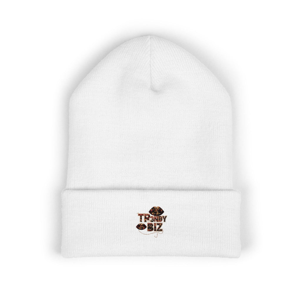 Tr3ndyBiz Leopard 'Tr3ndyB33nie’ Embroidered Cuffed Beanie