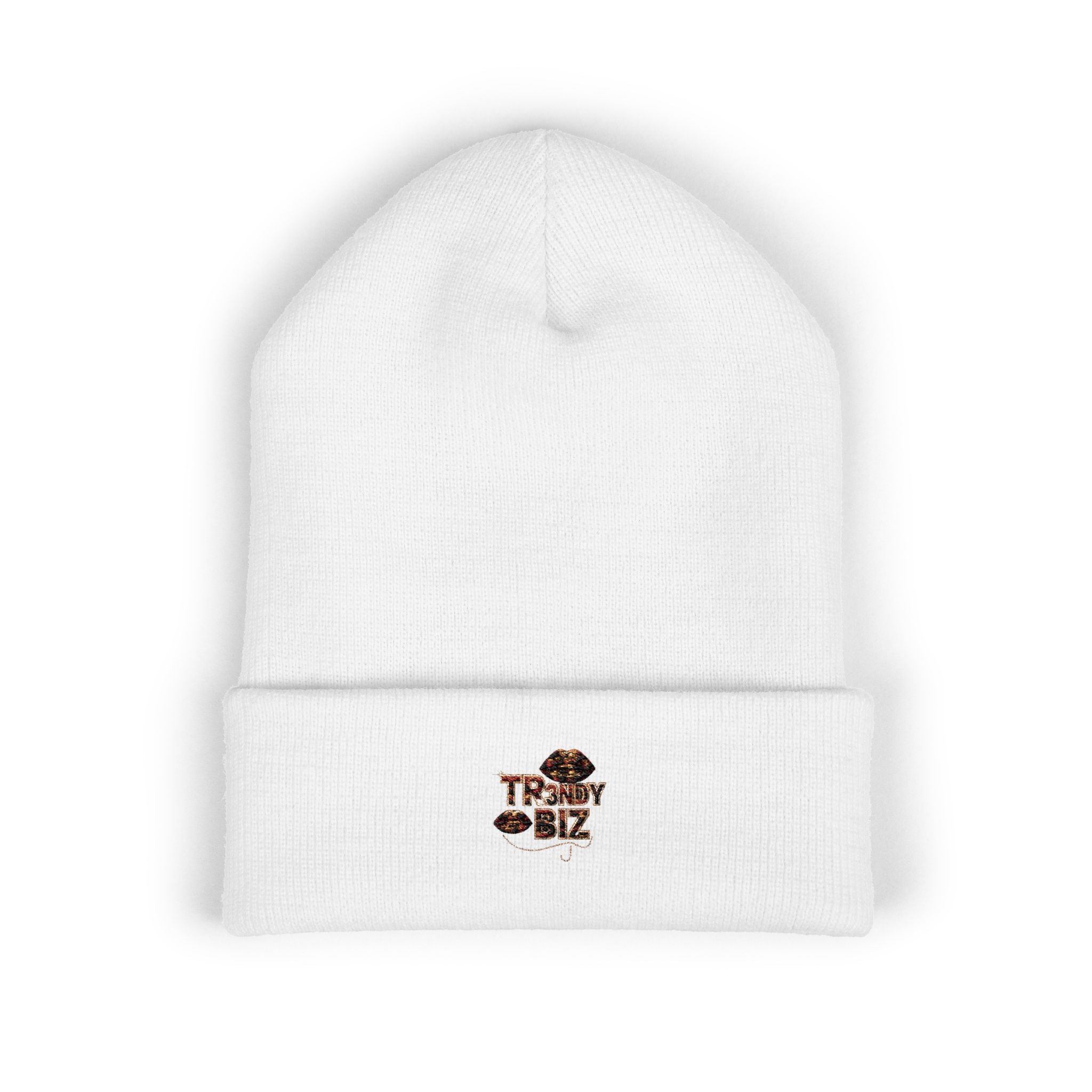 Tr3ndyBiz Leopard 'Tr3ndyB33nie’ Embroidered Cuffed Beanie