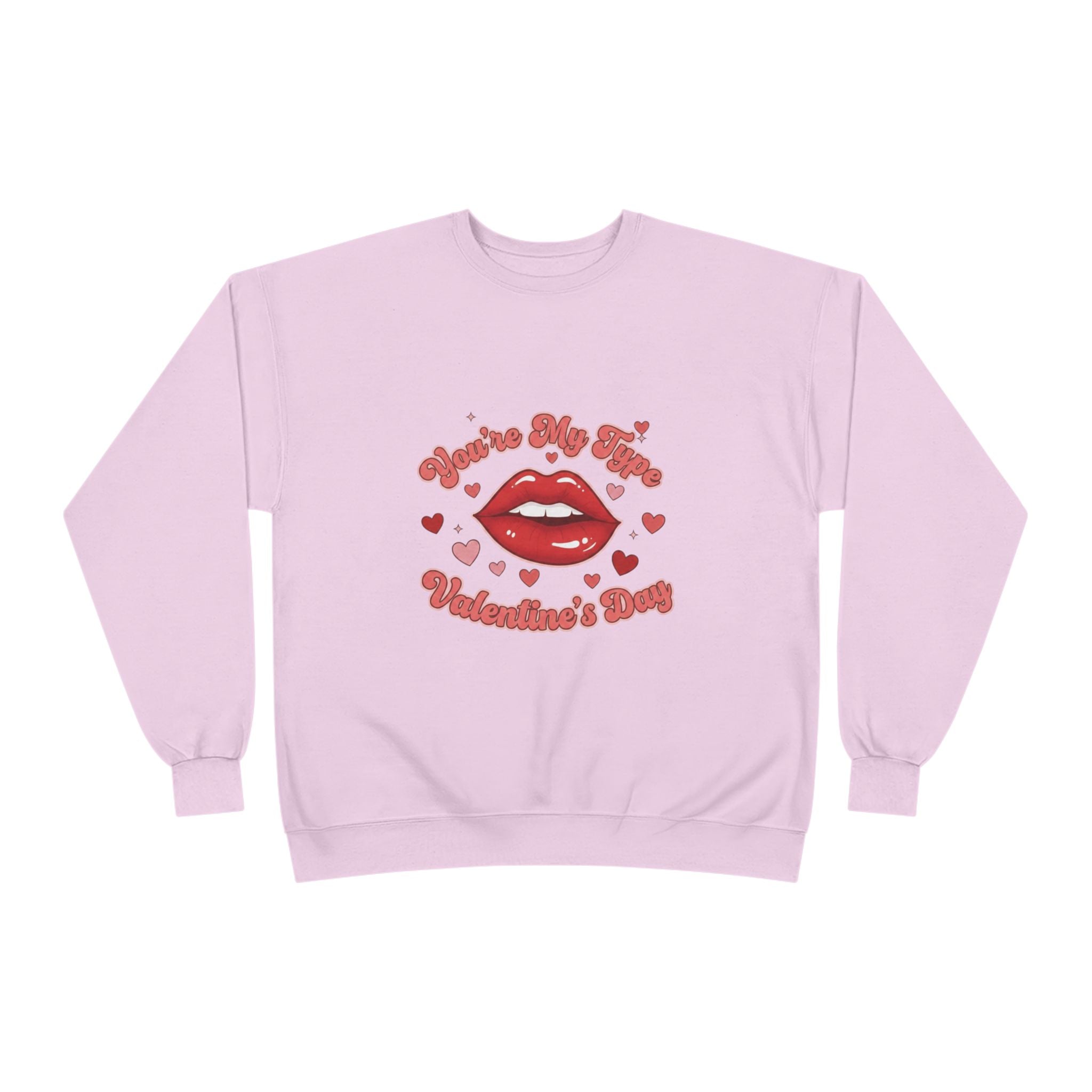 Tr3ndyBiz   Valentine’s Day Kiss Crewneck Sweatshirt – “You’re My Type” Lip Graphi