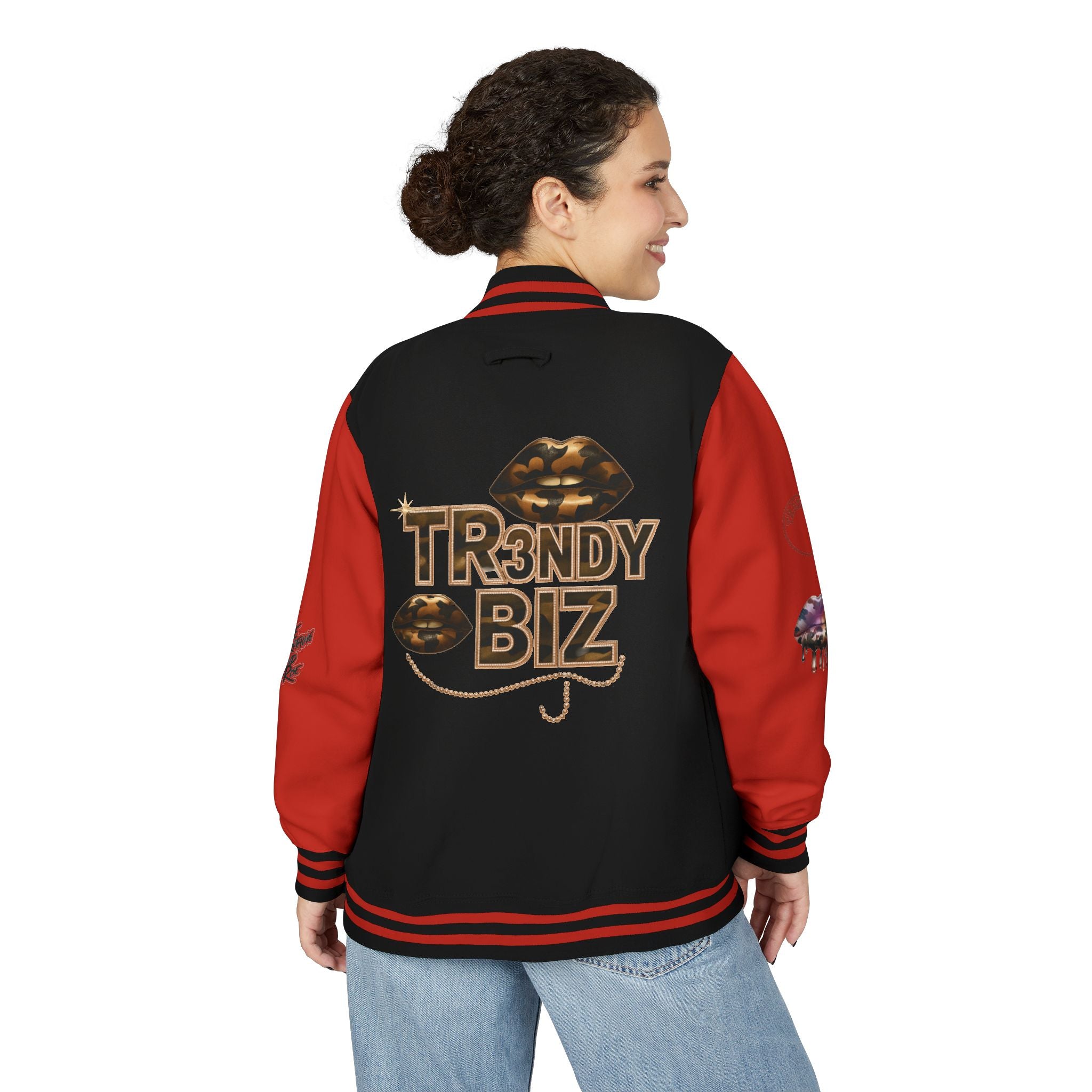 Tr3ndyBiz “Tr3ndyLips” Letterman Jacket