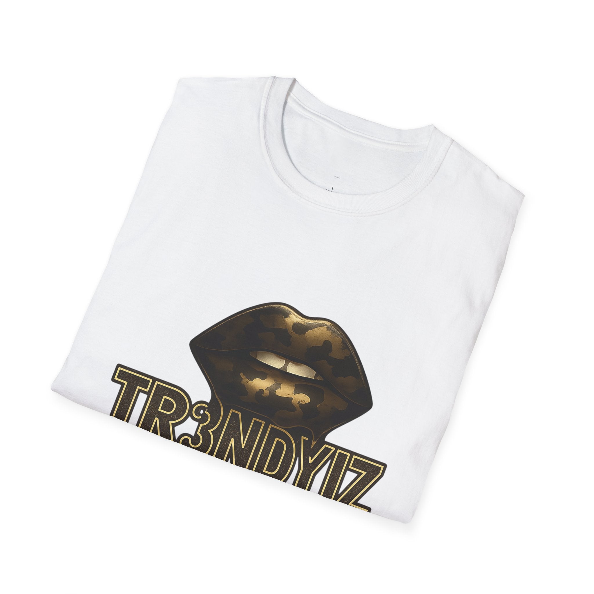 Tr3ndyBiz Gold Drip Lip Graphic T-Shirt