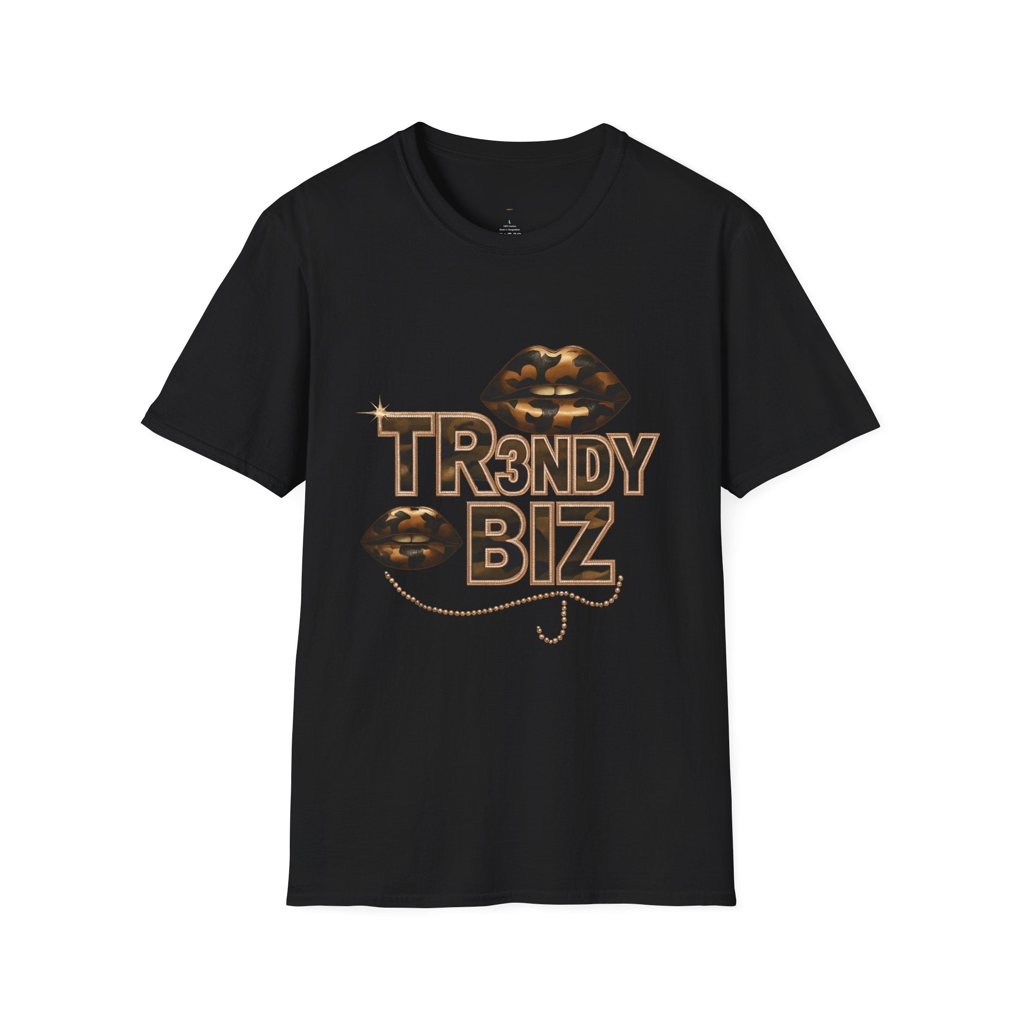 Tr3ndyBiz Gold Drip Lip Graphic T-Shirt