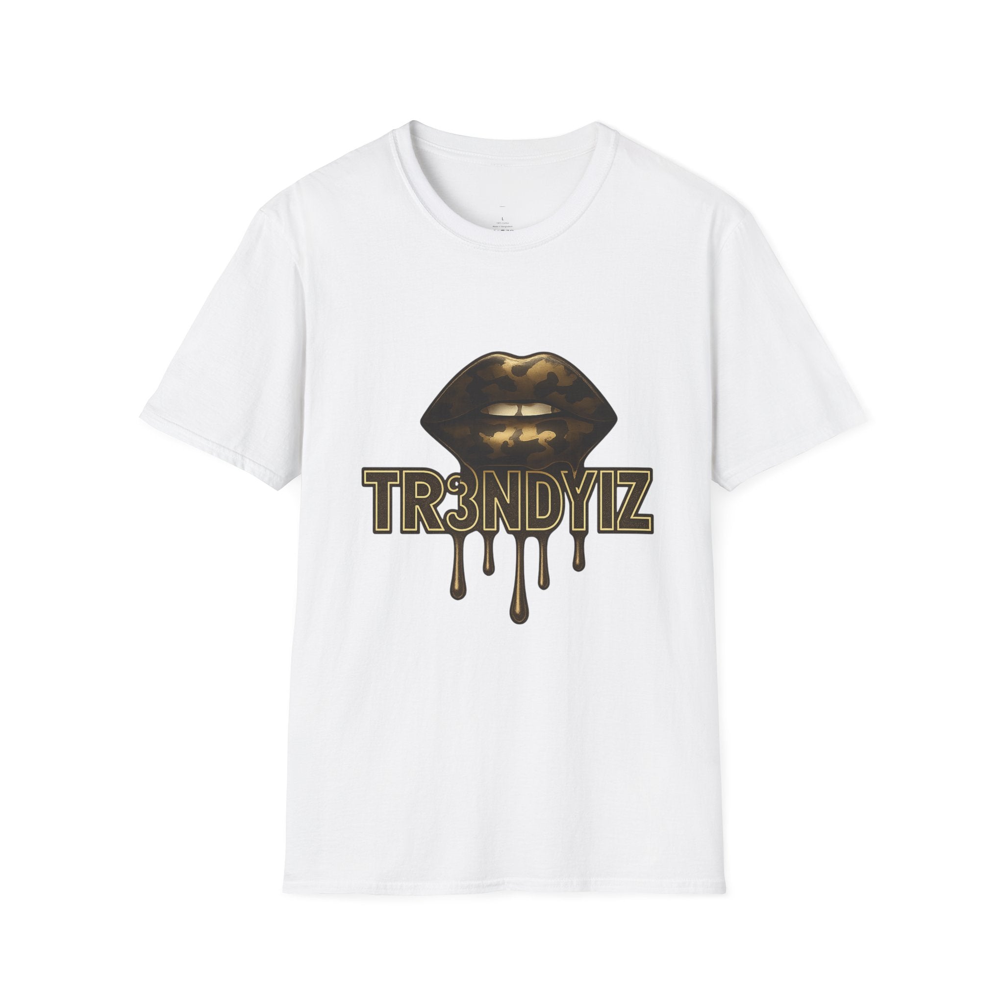Tr3ndyBiz Gold Drip Lip Graphic T-Shirt