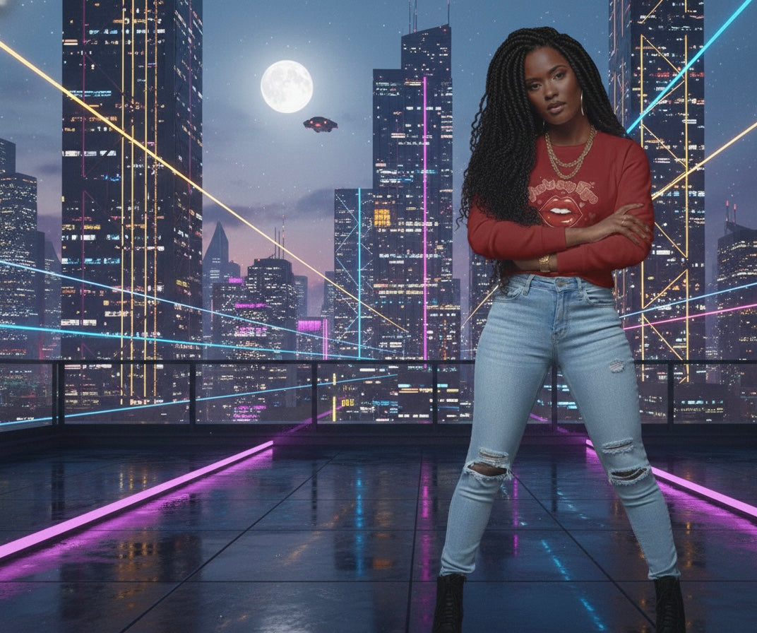 Tr3ndyBiz   Valentine’s Day Kiss Crewneck Sweatshirt – “You’re My Type” Lip Graphi