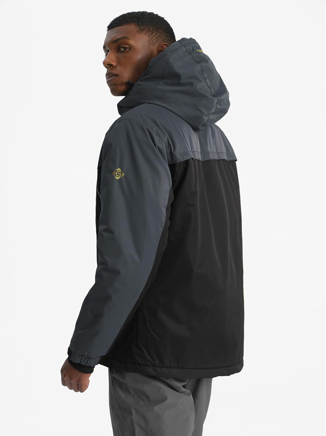 Tr3ndyBiz Men'S Windproof Ski Jacket Warm Raincoats Snowboarding Hooded Parka with Multi-Pockets