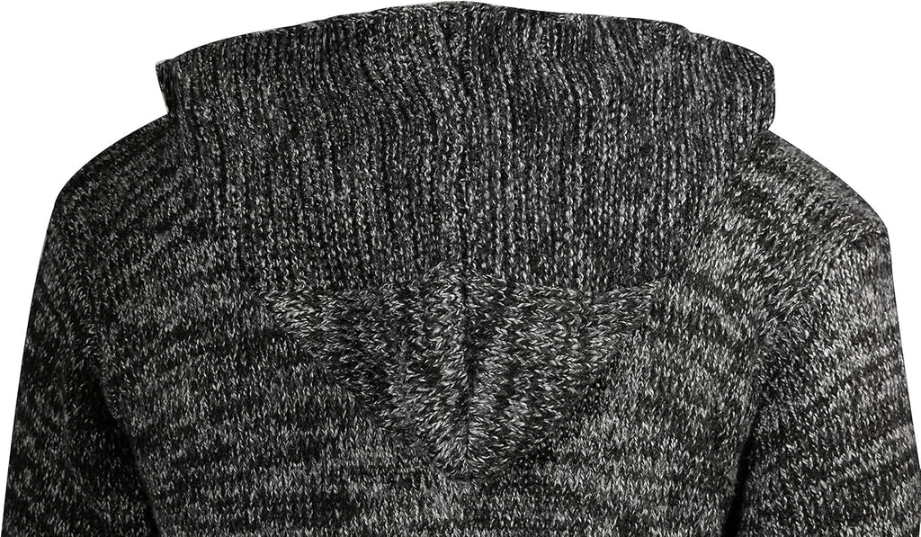 Tr3ndyBiz Men'S Long Cardigan Sweater Hooded Knit Slim Fit Open Front Longline Cardigans with Pockets