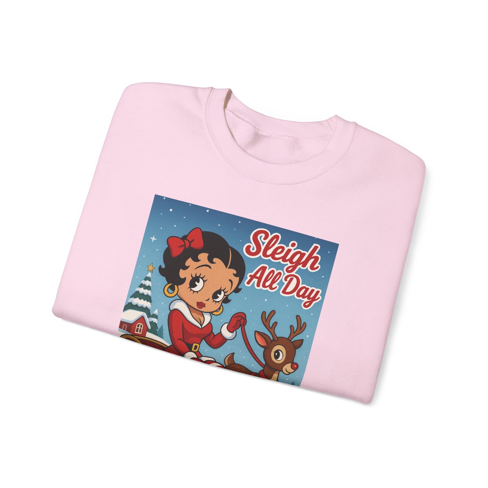 Tr3ndyBiz Sleigh All Day Betty Christmas  Sweatshirt
