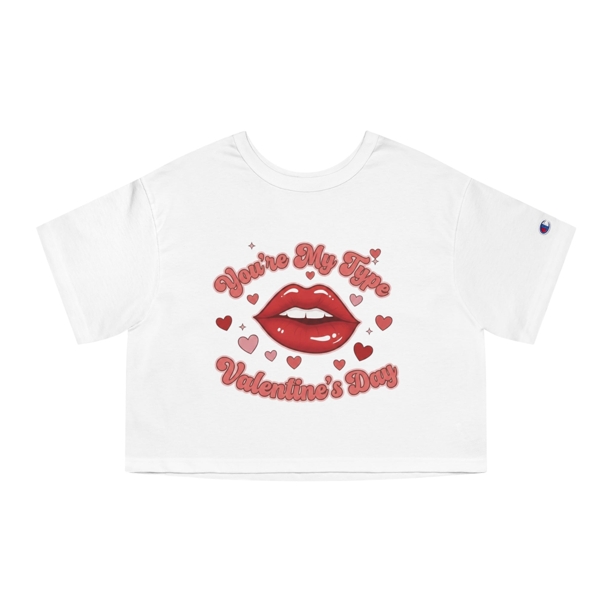 Tr3ndyBiz Valentine’s Day Cropped Tee – “You’re My Type” Kiss Graphic