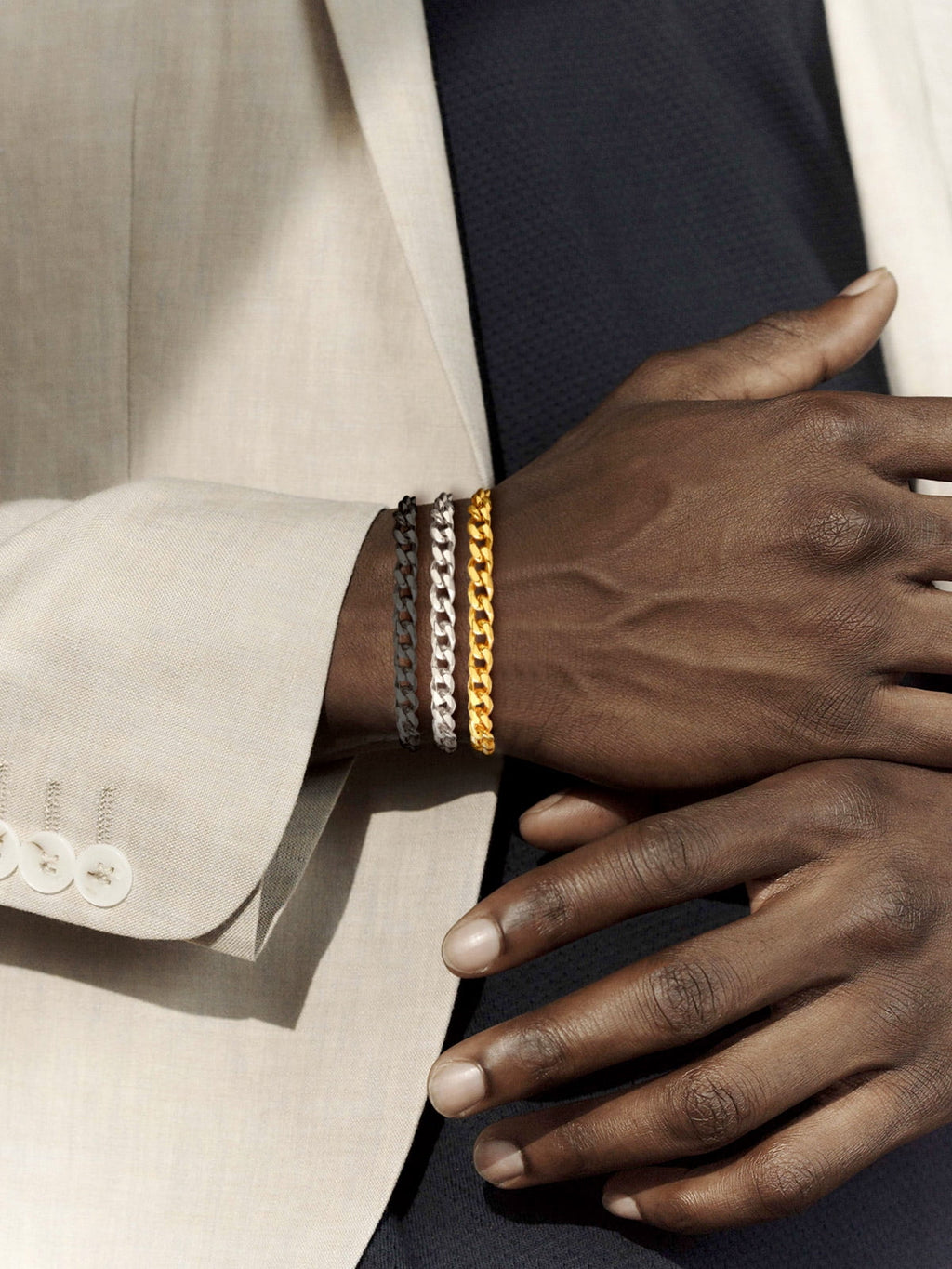 Men Chain Bracelet Cuban Stainless Steel Curb Bracelet 6MM 8.3 Inch Wrist Bracelet Mens Silver Jewelry