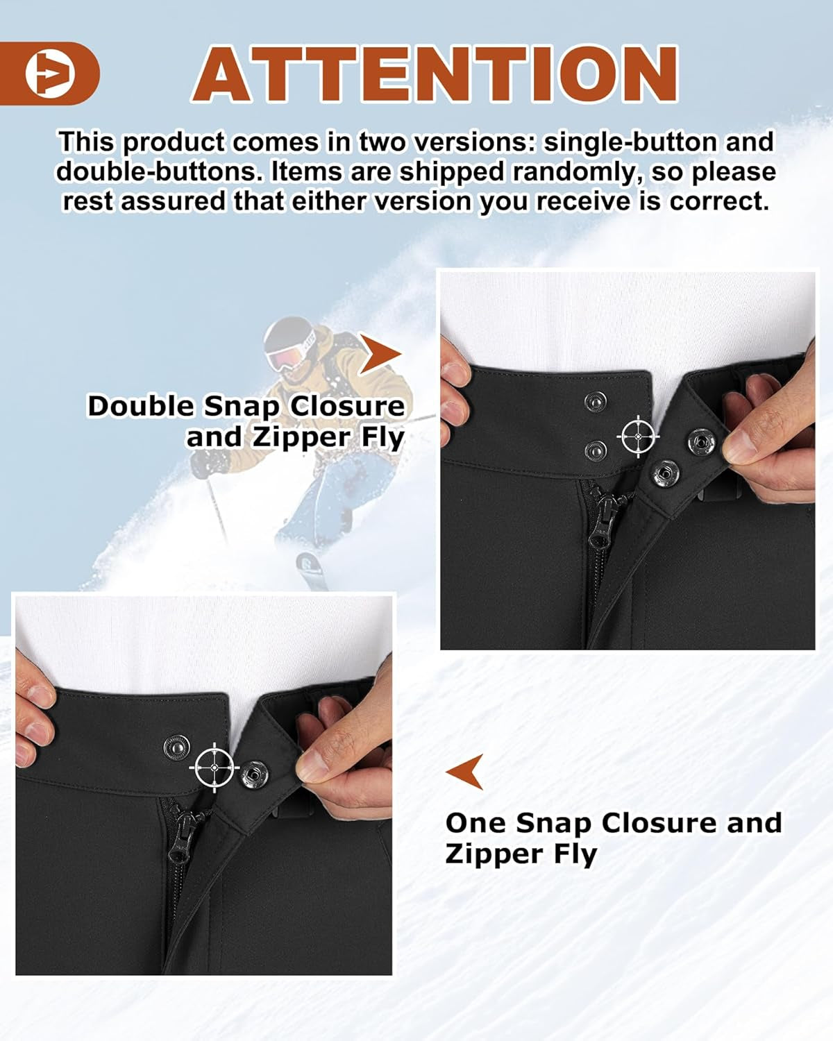 Tr3ndyBiz Men'S Lite Waterproof Windproof Fleece Lined Warm Hiking Ski Snow Pants Expandable-Waist