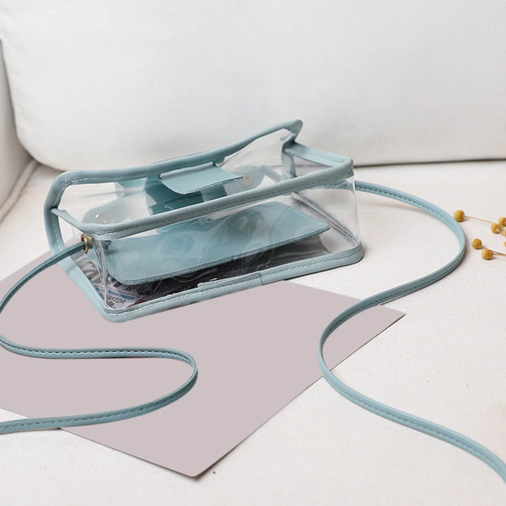 Deals！Clear Sling Bag for Women Crossbody Purse Trendy,Stadium Approved Clear PVC Messenger Handbag Transparent Crossbody Purse Bag for Concert Sports Events & Amusement