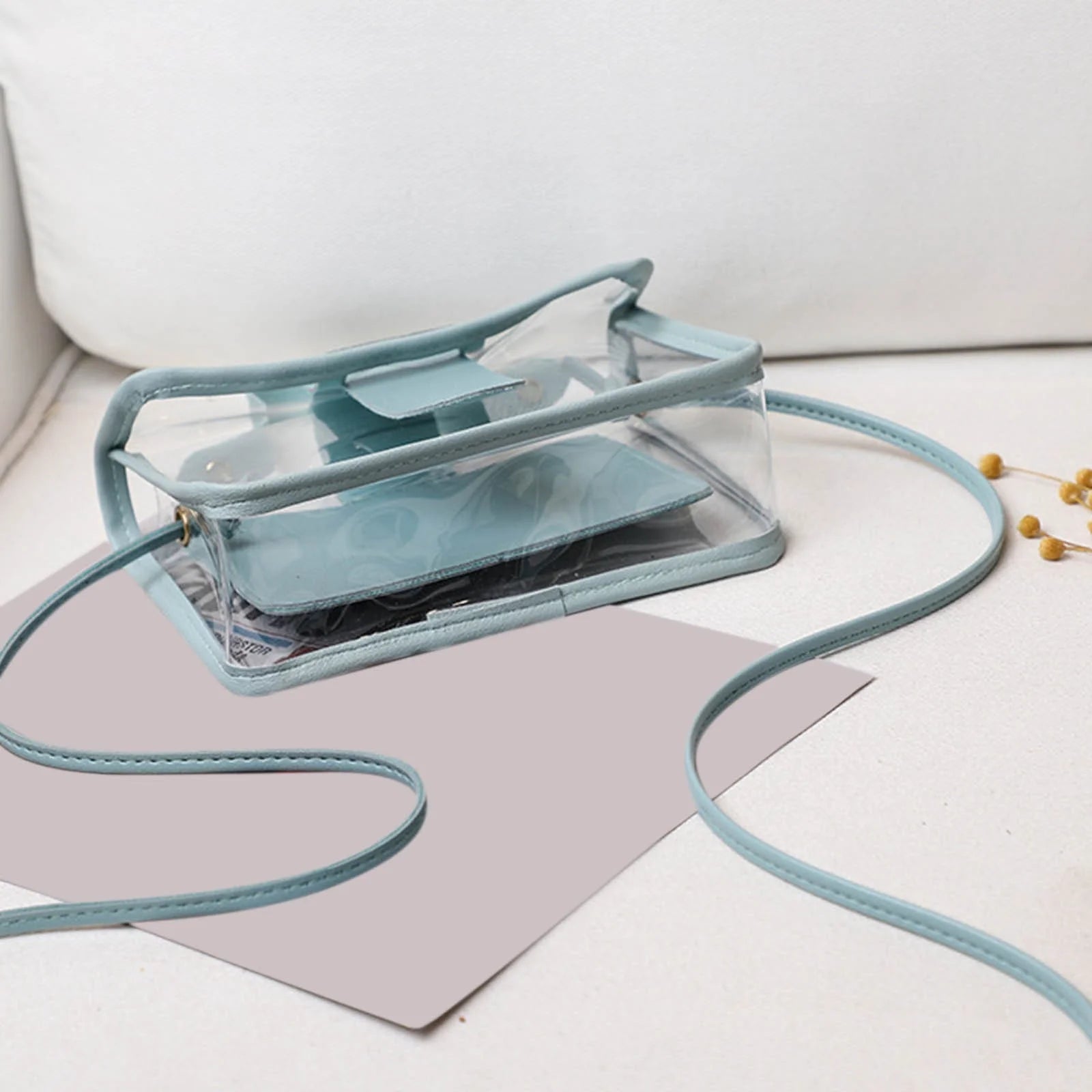 Deals！Clear Sling Bag for Women Crossbody Purse Trendy,Stadium Approved Clear PVC Messenger Handbag Transparent Crossbody Purse Bag for Concert Sports Events & Amusement