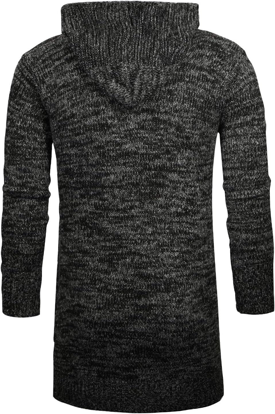 Tr3ndyBiz Men'S Long Cardigan Sweater Hooded Knit Slim Fit Open Front Longline Cardigans with Pockets
